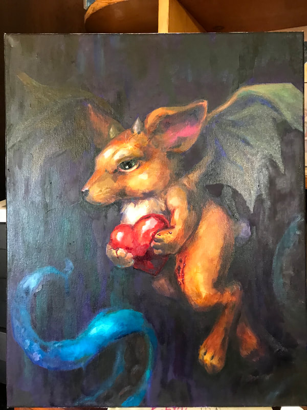 Thief 16”x20” Oil on Stretched Canvas $350 Sorry for the horrible photo. Hoping to get another one once it is hung.